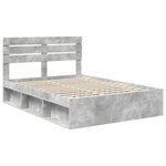 vidaXL Cadre de lit Gris Béton 150 x 200 cm Pin massif
