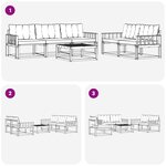 vidaXL Ensemble de canapés d'extérieur 6 pc Blanc et noir