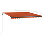 vidaXL Auvent manuel rétractable sur pied 450x300 cm Orange et marron