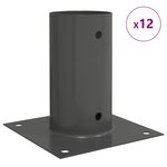 vidaXL Ancre ronde au sol 12 Pièces Anthracite 15 x 15 x 15 cm métal