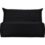 Banquette convertible 3 places 142 x 101 cm tissu noir
