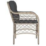 vidaXL Chaises de jardin coussins lot de 2 gris clair résine tressée