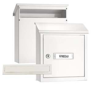 Pack Bouche d'entrée + Boîte aux lettre en acier  V4031  Fente 23 x 3 cm  Blanc