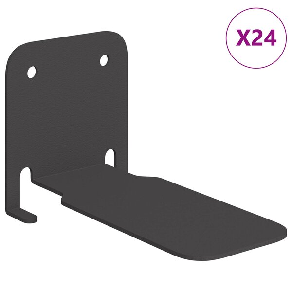 vidaXL Étagère Flottante Invisible 24 pc Noir 6 x 11 x 6 5 cm