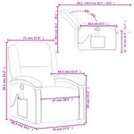 vidaXL Fauteuil de massage inclinable gris foncé velours