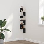 vidaXL Étagère d'angle Chêne noir 20 x 20 x 127.5 cm Bois d'ingénierie