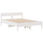 vidaXL Cadre de lit sans matelas blanc 140x190 cm bois de pin massif