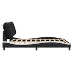 vidaXL Cadre de lit avec LED sans matelas Hvar noir et blanc 180x200 cm