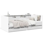 vidaXL Lit de jour avec tiroirs sans matelas blanc 100x200 cm