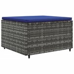 vidaXL Salon de jardin 7 Pièces avec coussins Gris Résine tressée