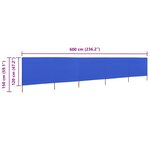 vidaXL Paravent 5 panneaux Tissu 600 x 120 cm Bleu azuré