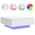 vidaXL Table basse avec lumières LED blanc 80x80x31 cm