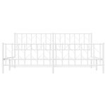 vidaXL Cadre de lit métal sans matelas et pied de lit blanc 193x203 cm