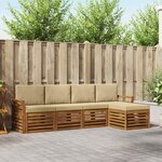 vidaXL Ensemble de canapés d'extérieur 5 pc Naturel et Beige