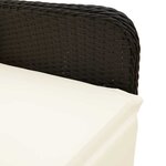 vidaXL Ensemble de bistro de jardin 7 Pièces coussins noir poly rotin