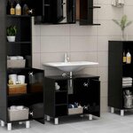 vidaXL Armoire de salle de bain Noir 60x32x53 5 cm Bois d'ingénierie