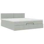 VidaXL Cadre de lit ottoman avec matelas gris clair 160x200 cm velours