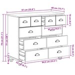 vidaXL Commode ASKIM Marron 91 x 40 x 79 cm Bois de pin massif