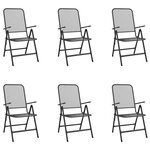 vidaXL Ensemble à manger de jardin 7 Pièces anthracite métal maille