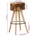 vidaXL Tabourets de bar lot de 2 cuir véritable et bois de manguier