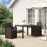 vidaXL Chaises de jardin salle à manger 2 Pièces Marron et anthracite PP