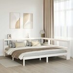 vidaXL Lit bibliothèque sans matelas blanc 180x200 cm bois pin massif