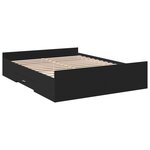 vidaXL Cadre de lit avec tiroirs noir 140x200 cm bois d'ingénierie