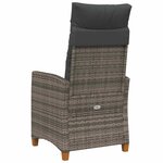 vidaXL Chaise inclinable avec plateau à thé 62 x 64 x 112 cm polyrotin