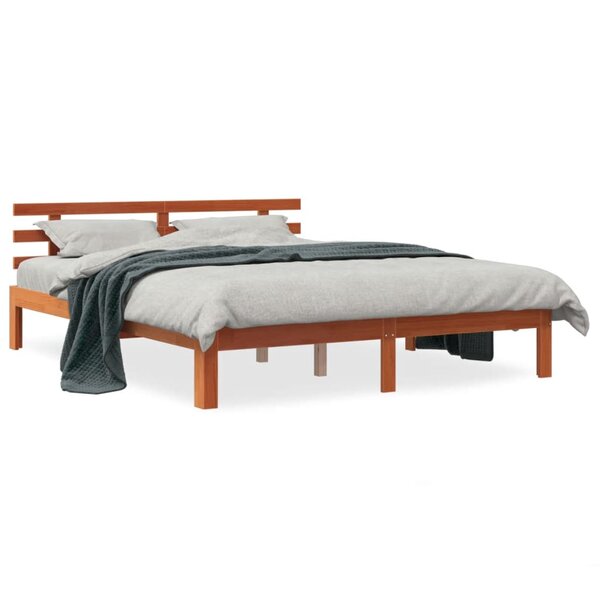 vidaXL Cadre de lit sans matelas cire marron 180x200cm bois pin massif