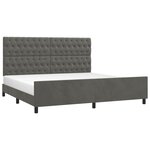 vidaXL Cadre de lit sans matelas gris foncé 200x200 cm velours