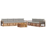 vidaXL Ensemble de canapés d'extérieur 8 pc Gris Naturel et Clair