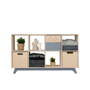 Meuble de rangement NABOSKY gris 2x4