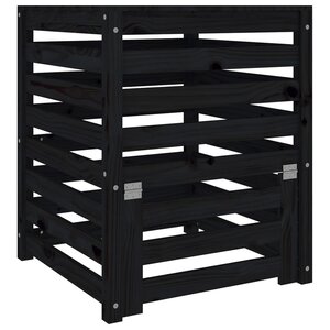 vidaXL Composteur Noir 63 5x63 5x77 5 cm Bois massif de pin