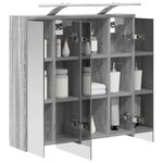 vidaXL Armoire Miroir de Salle de Bain Gris Sonoma 63 5 x 16 x 62 5 cm