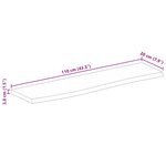 vidaXL Dessus de table 110x20x3 8cm bord vif bois massif manguier brut