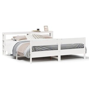 vidaXL Cadre de lit sans matelas blanc 180x200 cm bois massif de pin