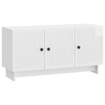 vidaXL Meuble TV Blanc brillant 99 x 34 5 x 50 cm Bois d'ingénierie