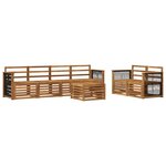vidaXL Ensemble de canapés d'extérieur 7 Pièces Naturel
