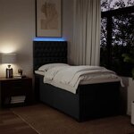 vidaXL Sommier à lattes de lit et matelas Noir 80x200 cm Tissu