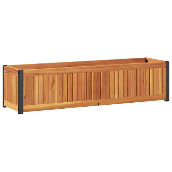 vidaXL Jardinière 110x30x27 5 cm bois massif d'acacia et acier