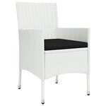 vidaXL Ensemble à manger de jardin et coussins 5 Pièces blanc poly rotin