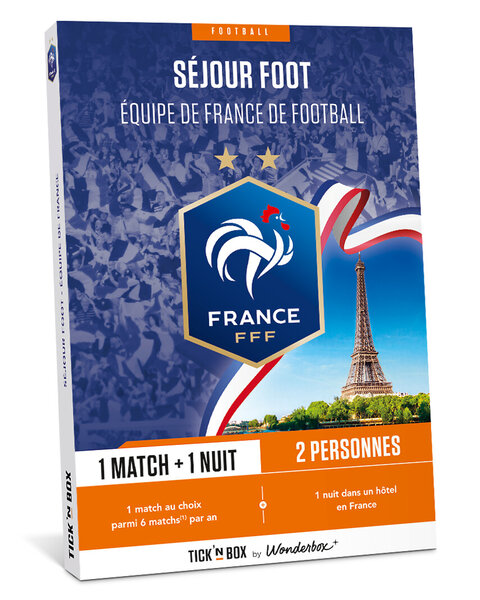 Coffret cadeau - TICKETBOX - Equipe de France de Football - 1 match + 1 nuit