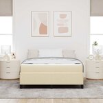 vidaXL Lit à ressorts Crème  Noir 160 x 200 cm Tissu  Bois Engineered