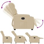 vidaXL Fauteuil inclinable électrique Crème Tissu