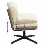 vidaXL Chaise pivotante de bureau Crème Tissu