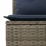 vidaXL Canapé de jardin 4 places avec coussins gris résine tressée