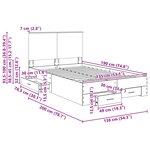 vidaXL Cadre de lit Bois ancien 135 x 190 cm Bois d'ingénierie