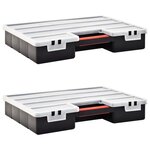 Vidaxl boîtes d'assortiment 2 pcs 460x325x80 mm plastique