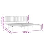 vidaXL Cadre de lit métal sans matelas avec tête de lit noir 193x203cm
