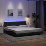 vidaXL Cadre de lit sans matelas gris foncé 200x200 cm tissu